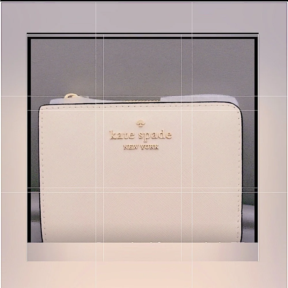 kate spade Cream and Black Compact Zip Wallet - Picture 1 of 3